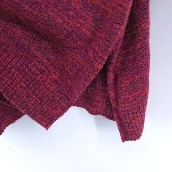 Torrid Boho Chic Vibrant Marled Maroon V-Neck Cuffed Short-Sleeve Sweater 14/16 - Picture 10 of 10